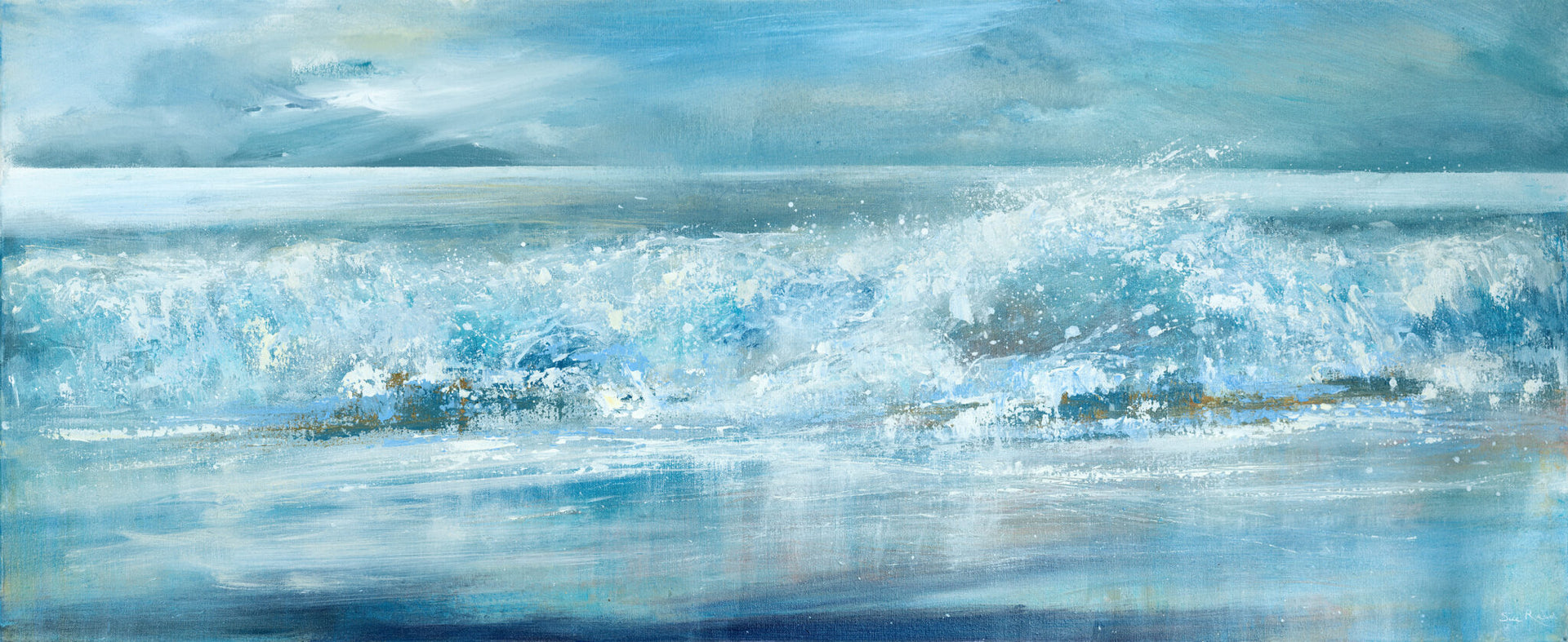 Contrasting light on a large wave in winter