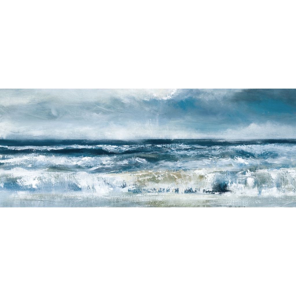 Seascape with dark surf and brooding skies 