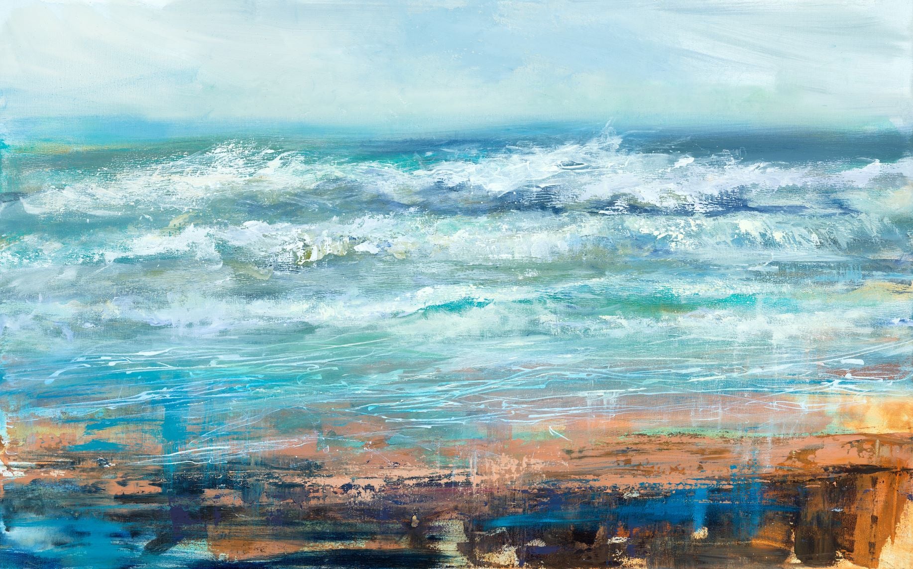 large seascape with abstract marks